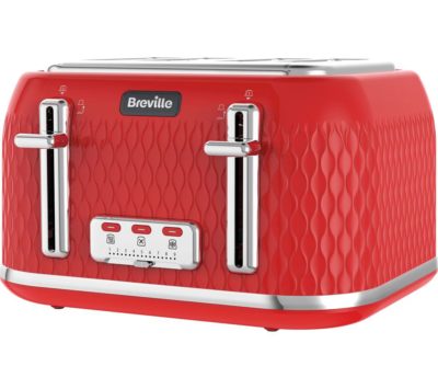BREVILLE Curve VTT914 4-Slice Toaster - Red BREVILLE Curve VTT914 4-Slice Toaster - Red